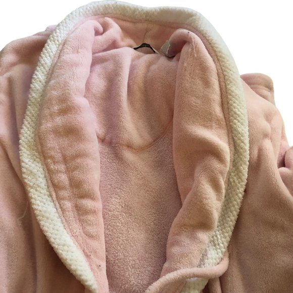 Jasmine Rose Intimates Extra Large Long Pink Rolled Collar Bath Robe - Picture 4 of 12